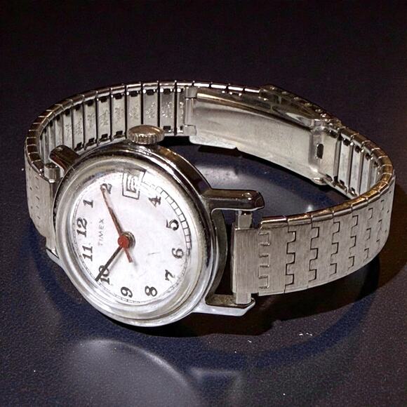 VTG Timex Casual Watch Womens Stainless Fold Over Clasp Bracelet Manual RUNS main image 5